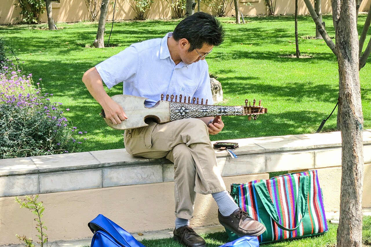 A musician plays a rubab, a lute-like instrument, in Kabul in November 2016.